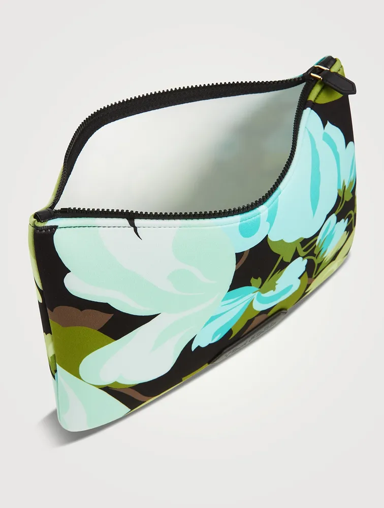 Neoprene Scuba Pouch In Abstract Floral Print