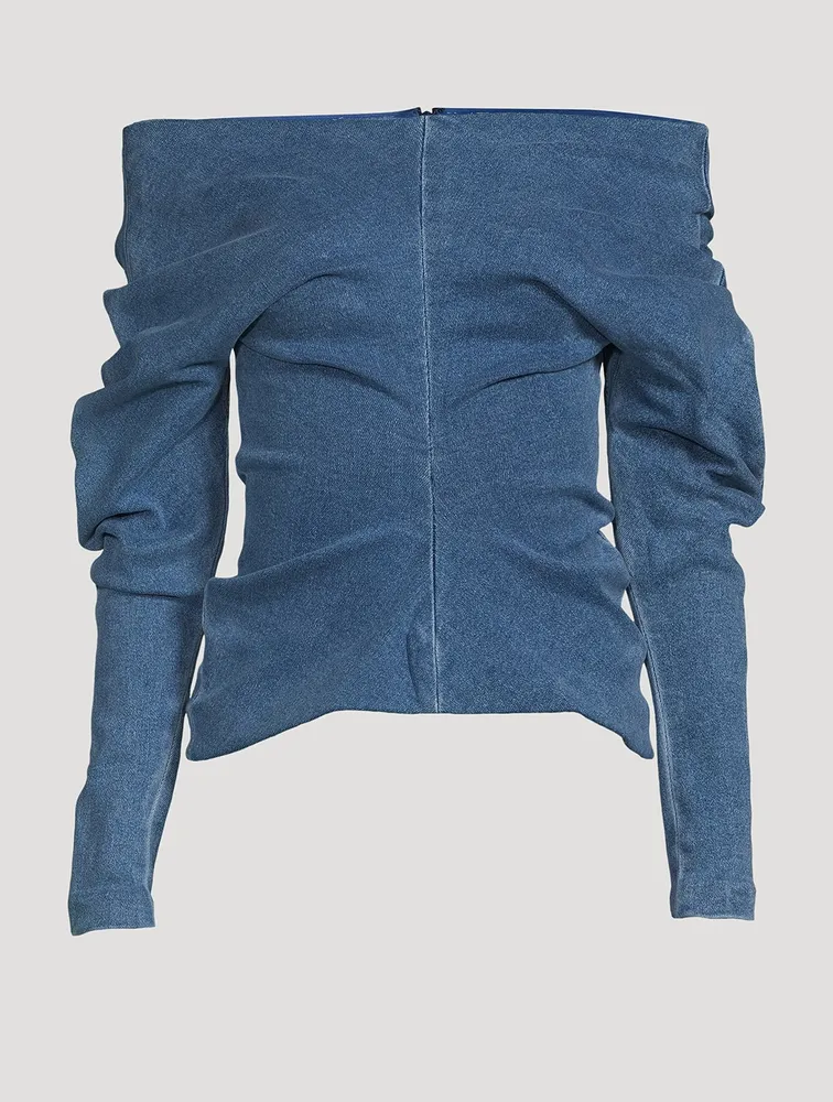 Off-The-Shoulder Denim Top