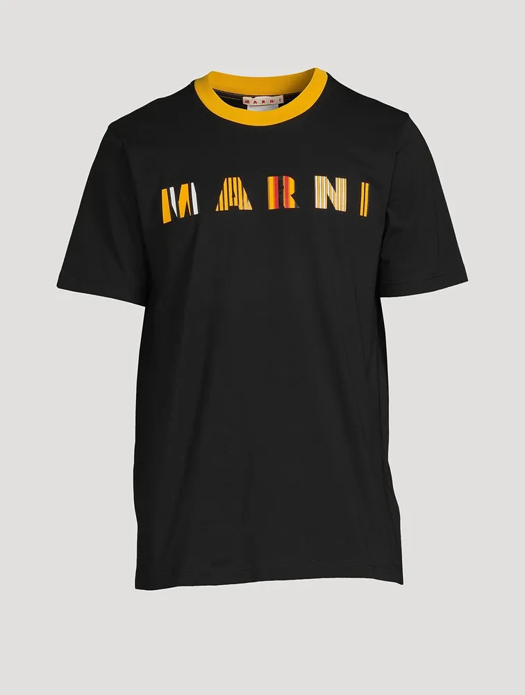 Organic Jersey T-Shirt With Stripe Logo