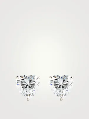Camden 9K White Gold Heart Stud Earrings