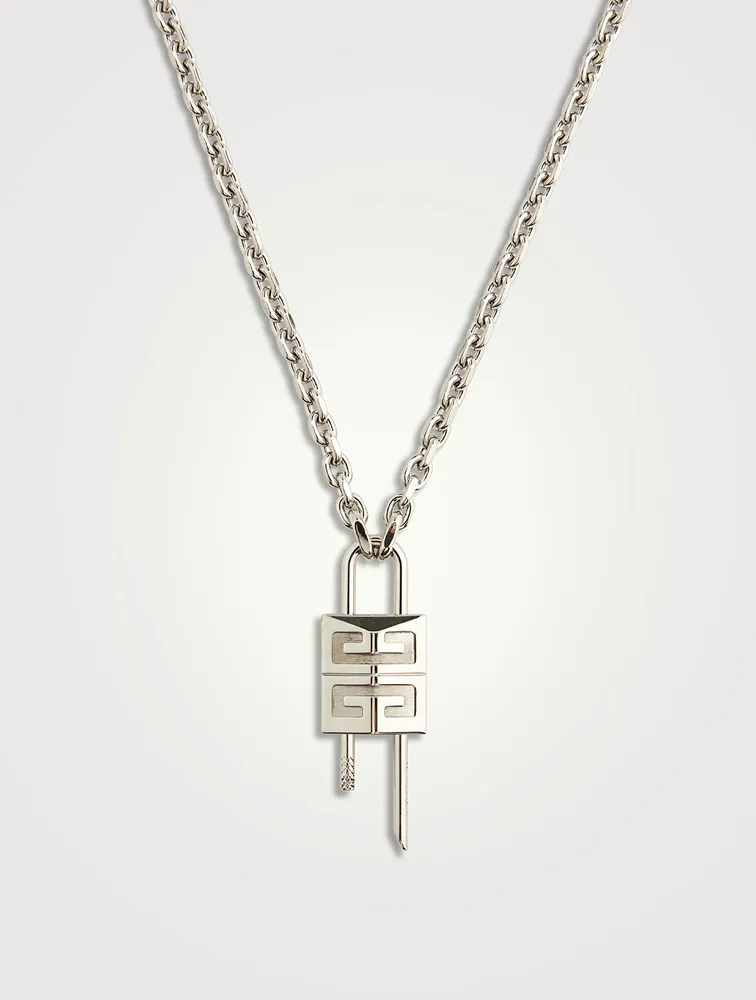 Lock Small Silvery Necklace