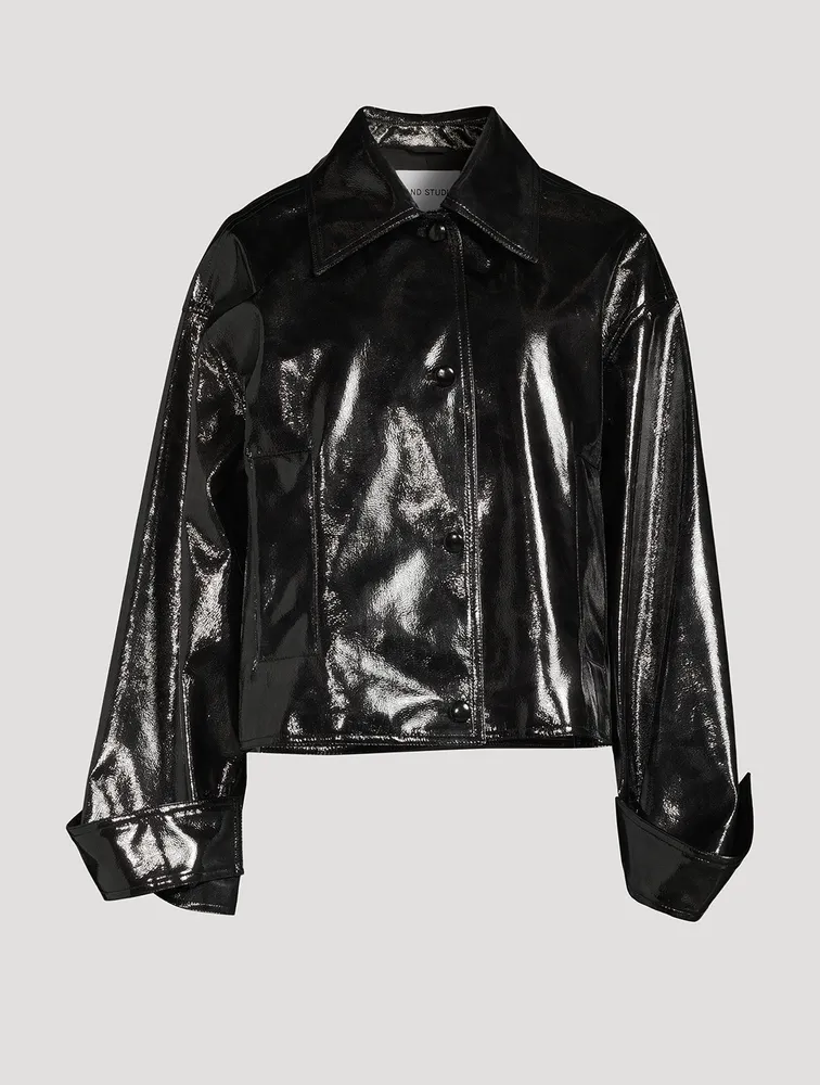 Charleen Faux Patent Leather Jacket