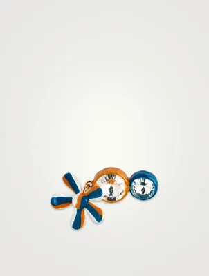 Enamel Flower Brooch With Crystals