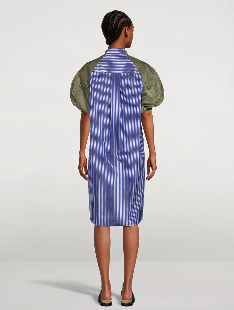 Nylon Twill Mix Dress