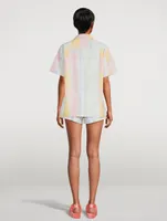 Cuban Seersucker Pajama Set Pessoa Print