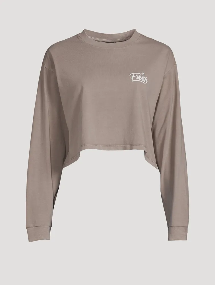 Fresh Reese Graphic Long Sleeve Crop Top