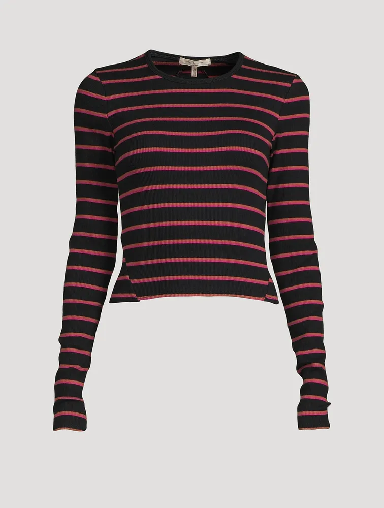 The Essential Rib Top Stripe Print