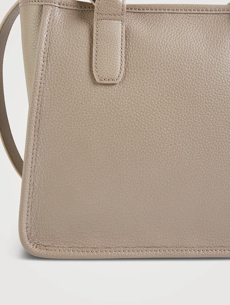 Small Le Foulonné Leather Tote Bag