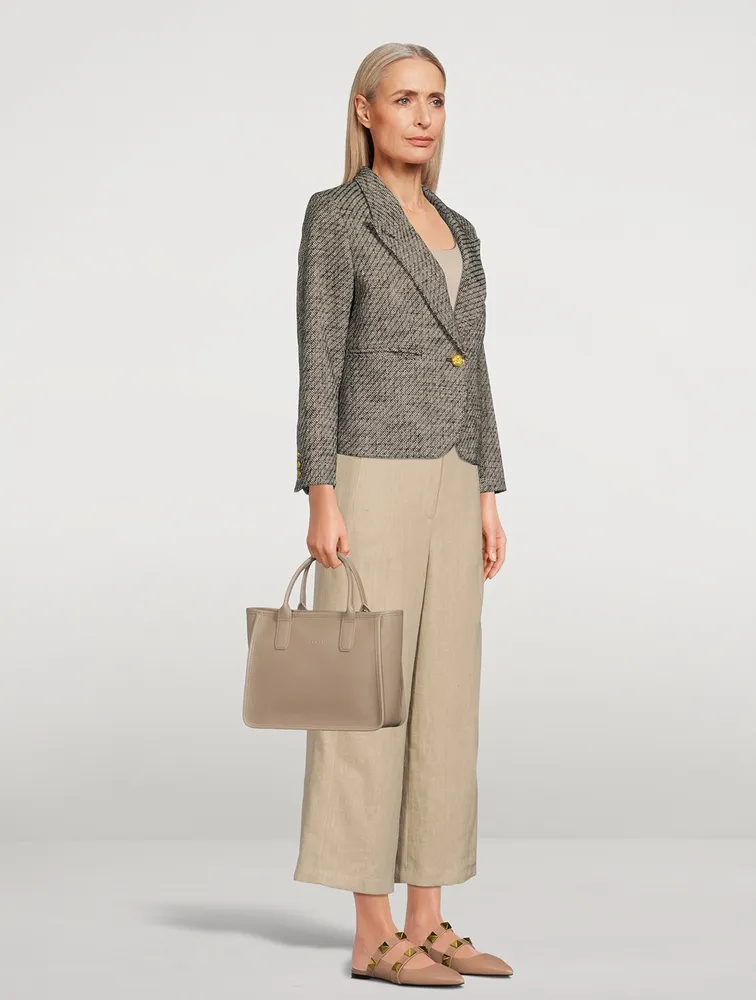 Small Le Foulonné Leather Tote Bag