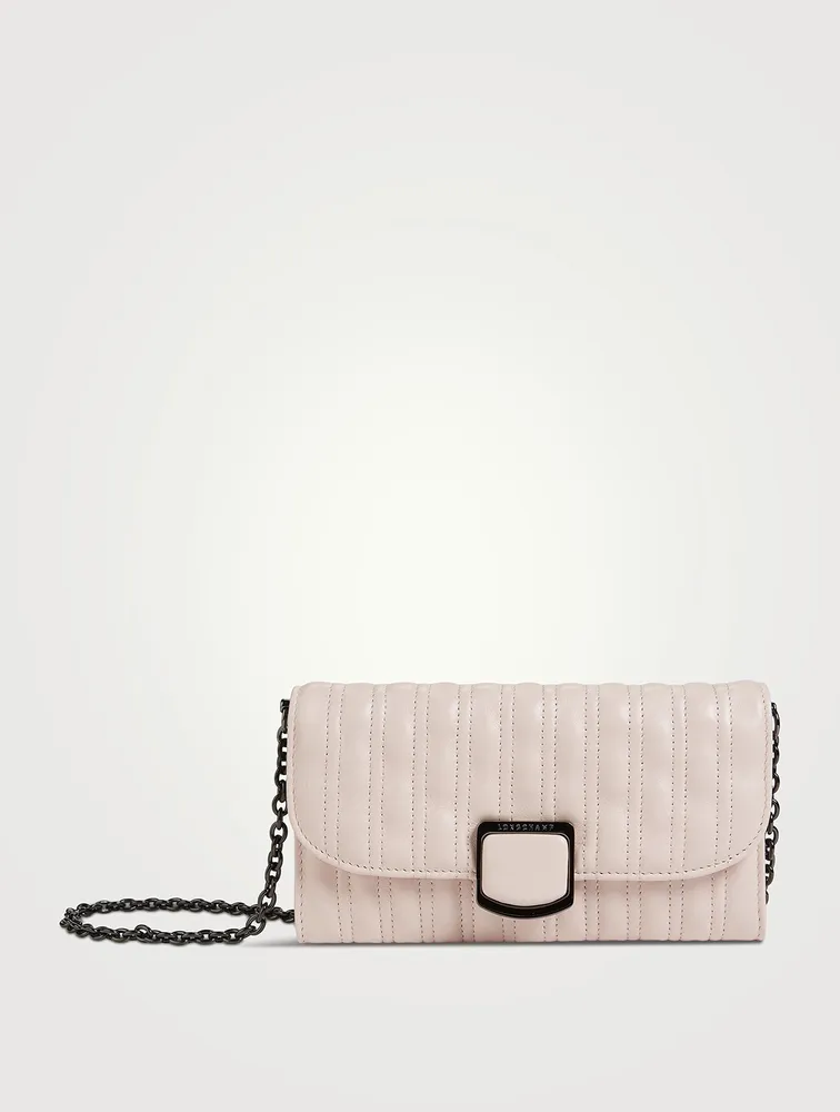 Brioche Quilted Leather Chain Wallet