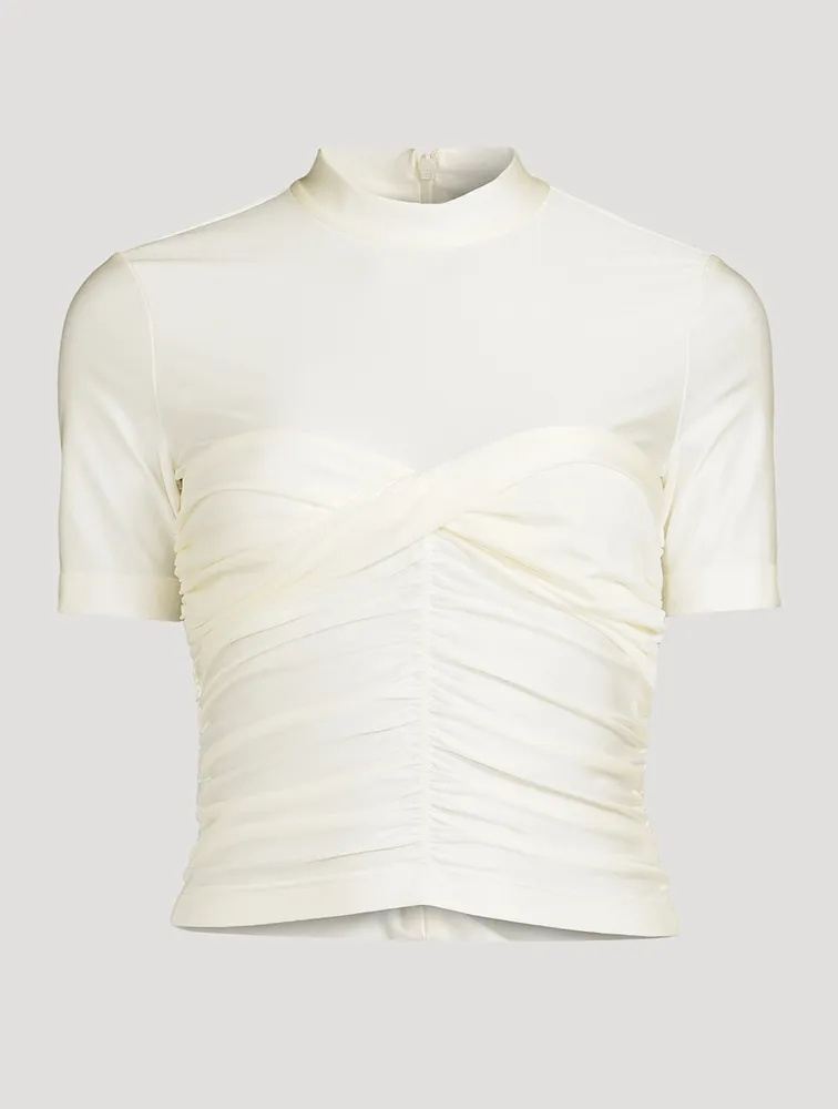 Ruched Mockneck Top