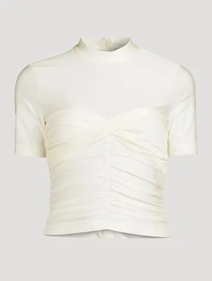 Ruched Mockneck Top