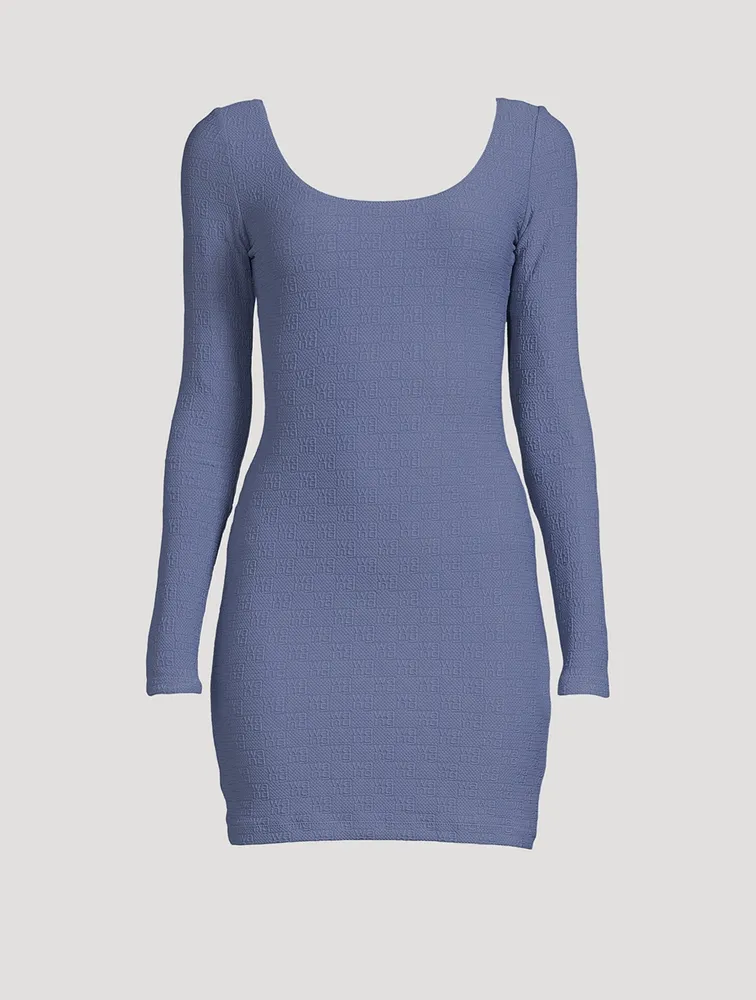 Textured Jacquard Long Sleeve Dress