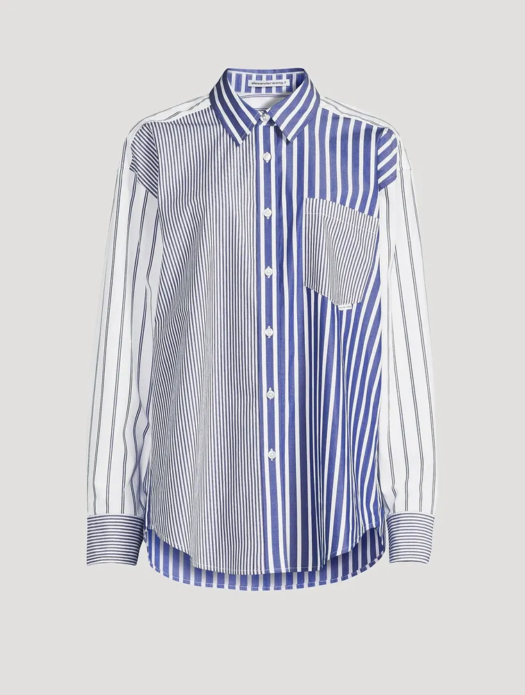 Colourblock Boyfriend Shirt Stripe Print