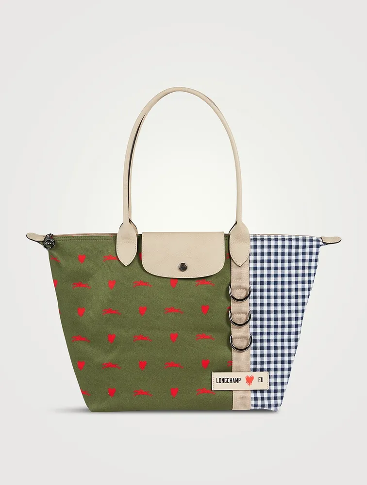 Longchamp x EU Patchwork Canvas Shoulder Bag
