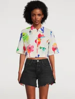 Watercolour Floral Crop Shirt