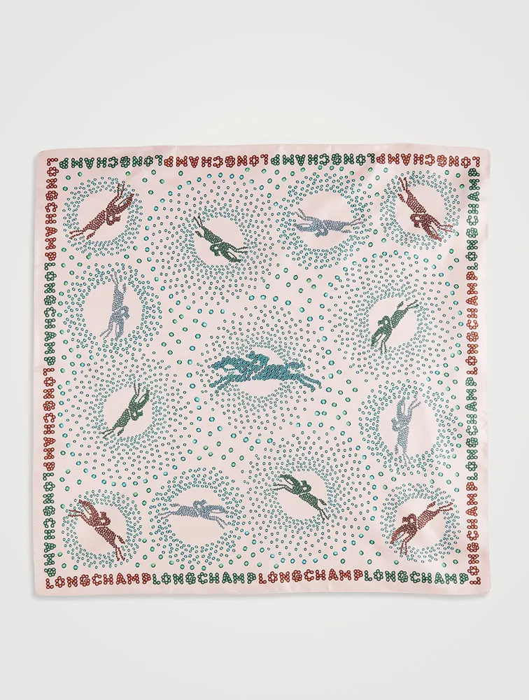 Silk Scarf In Horse Print