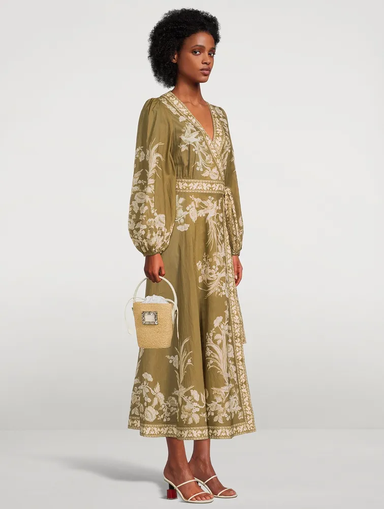 Anneke Wrap Midi Dress Floral Print