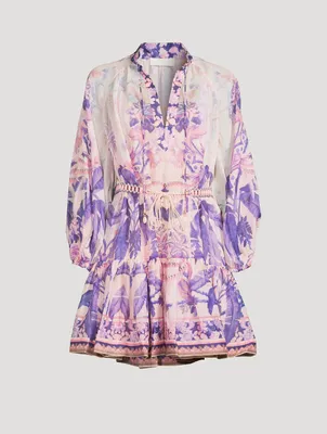 Lyre Puff-Sleeve Mini Dress