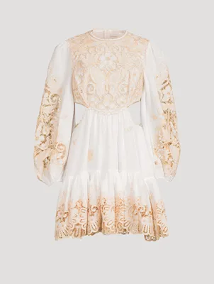 Jeannie Embroidered Mini Dress