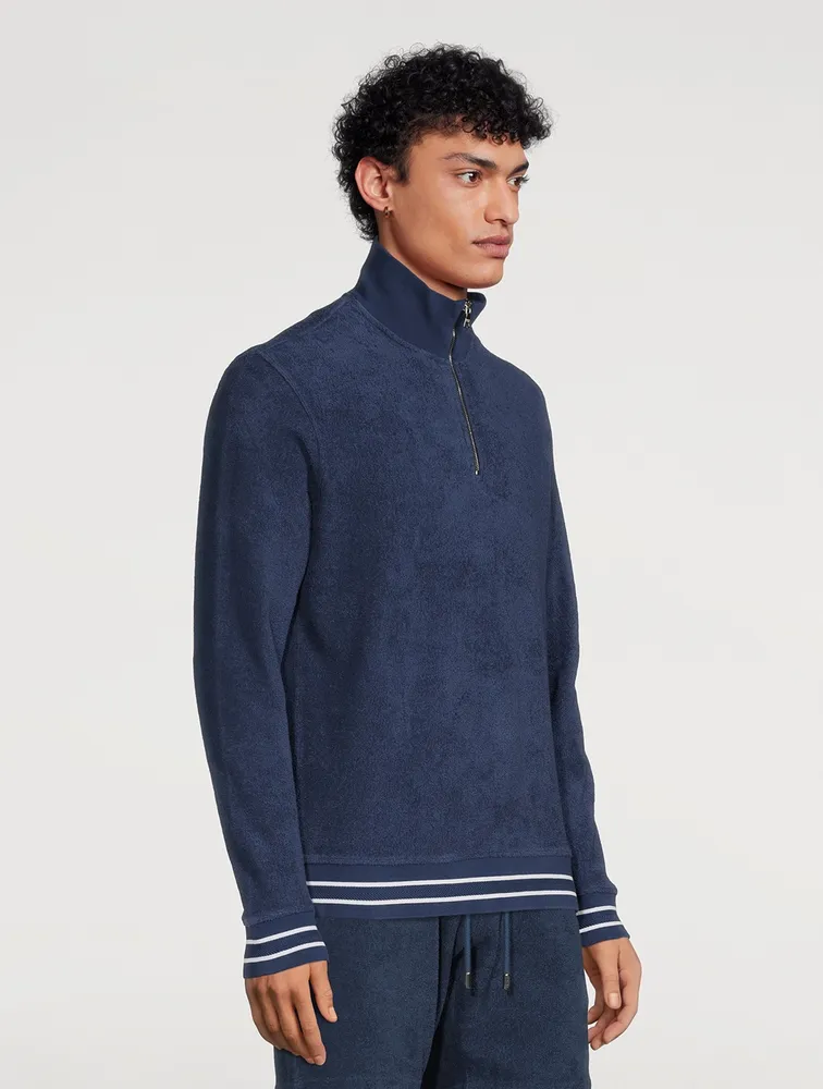 Isar Cotton Towelling Half-Zip Sweater