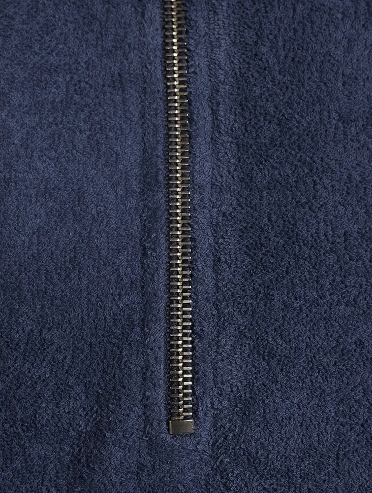 Isar Cotton Towelling Half-Zip Sweater