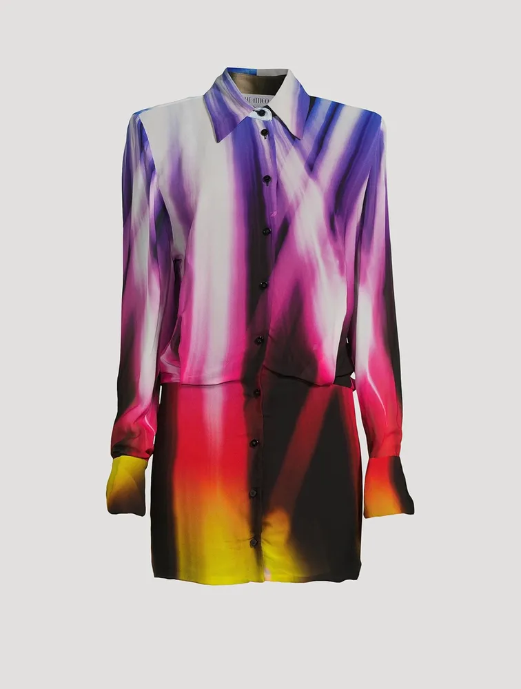 Margot Georgette Shirt Dress Spotlight Print