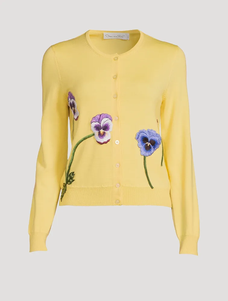 Pansy Embroidered Cardigan