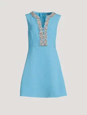 Crystal Embroidered Mini Dress