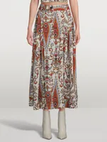 Tulay A-Line Midi Skirt Ladeo Print