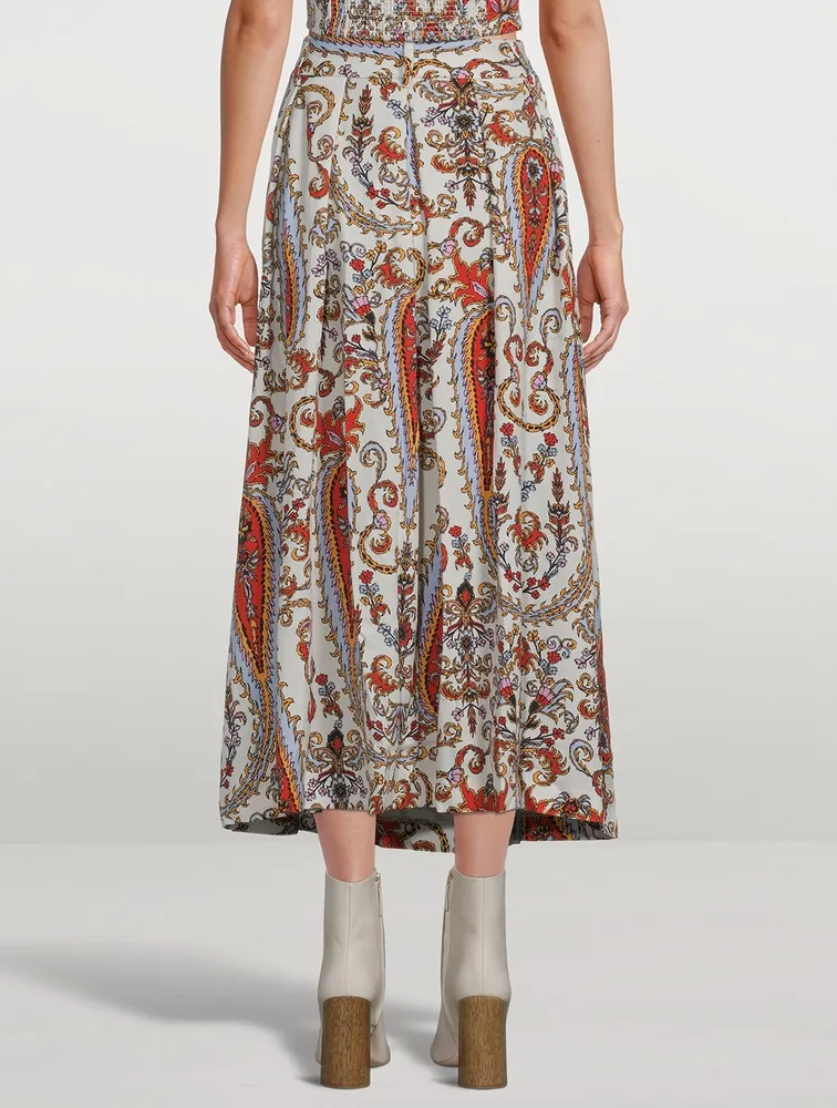 Tulay A-Line Midi Skirt Ladeo Print