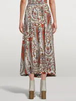 Tulay A-Line Midi Skirt Ladeo Print