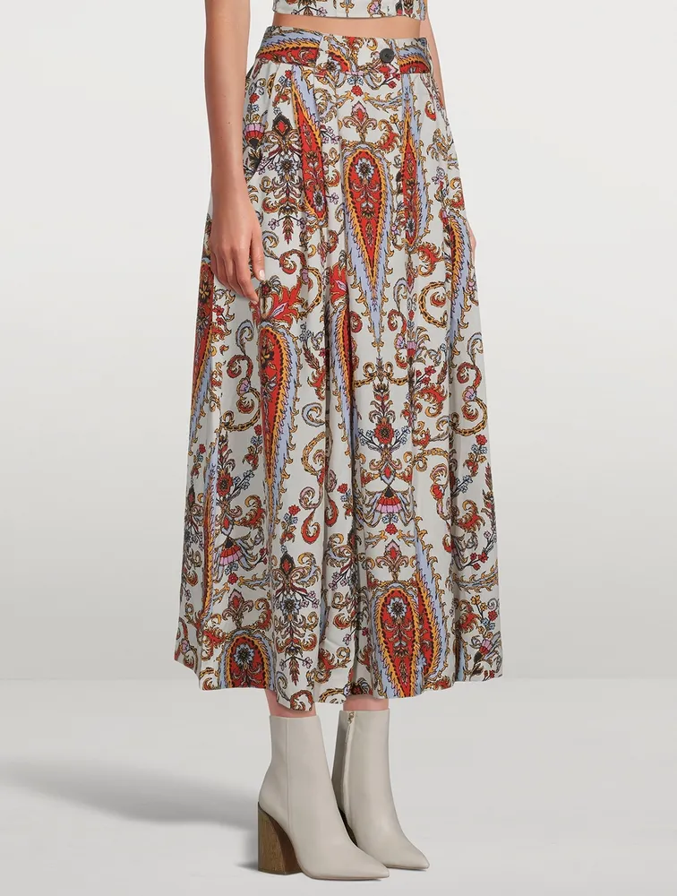 Tulay A-Line Midi Skirt Ladeo Print