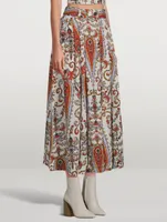 Tulay A-Line Midi Skirt Ladeo Print