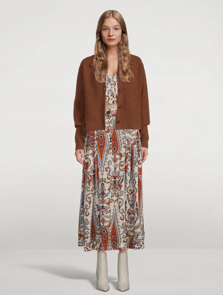 Tulay A-Line Midi Skirt Ladeo Print