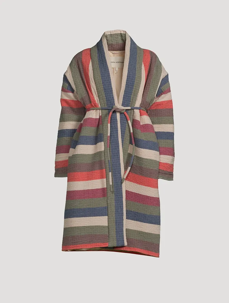 Kathya Striped Robe Coat