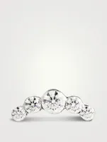 Invisible Set Five Diamond 18K Gold Curve Earring