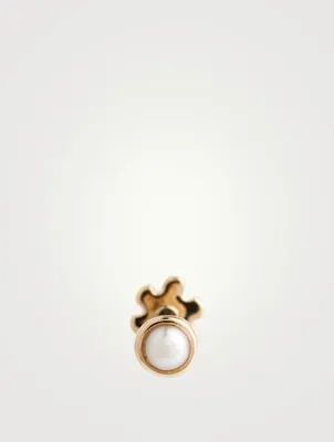 Natural Pearl 14K Gold Stud Earring