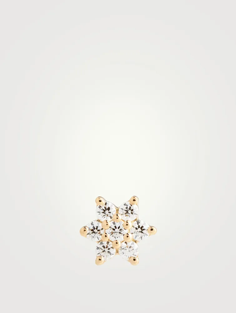 Diamond Flower 18K Stud Earring