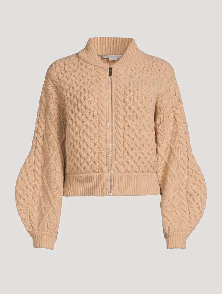 Cable-Knit Wool Cardigan
