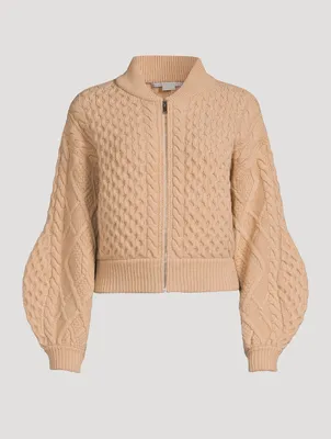 Cable-Knit Wool Cardigan