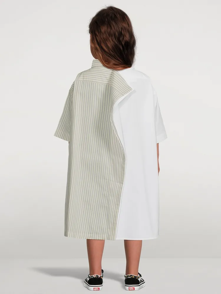 Cotton Two-Tone Shirt Dress