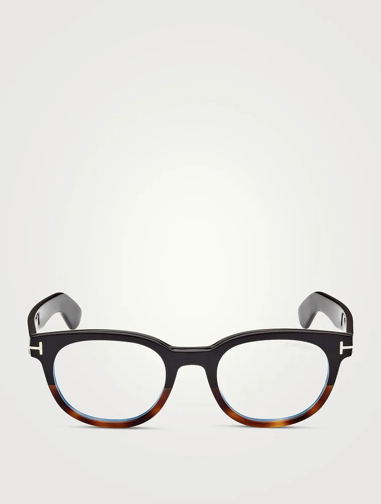 Round Optical Glasses With Blue Block Lenses
