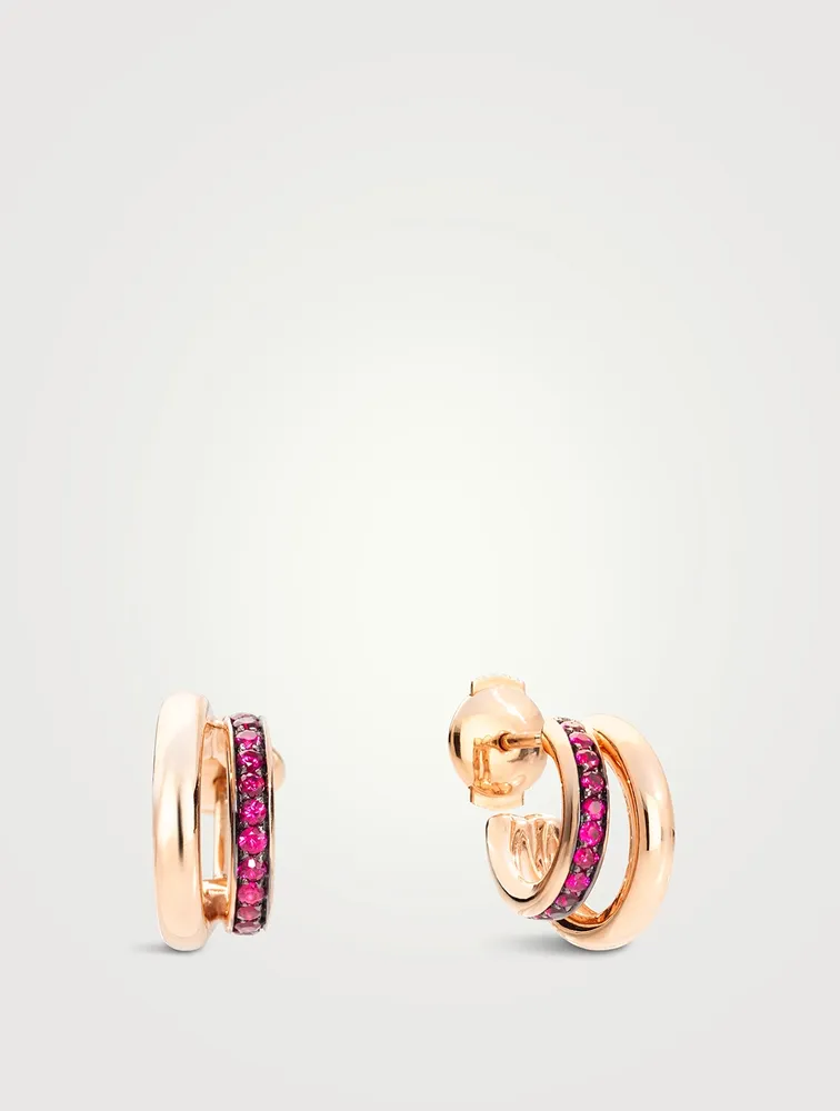 Iconica 18K Rose Gold Earrings With Rubies