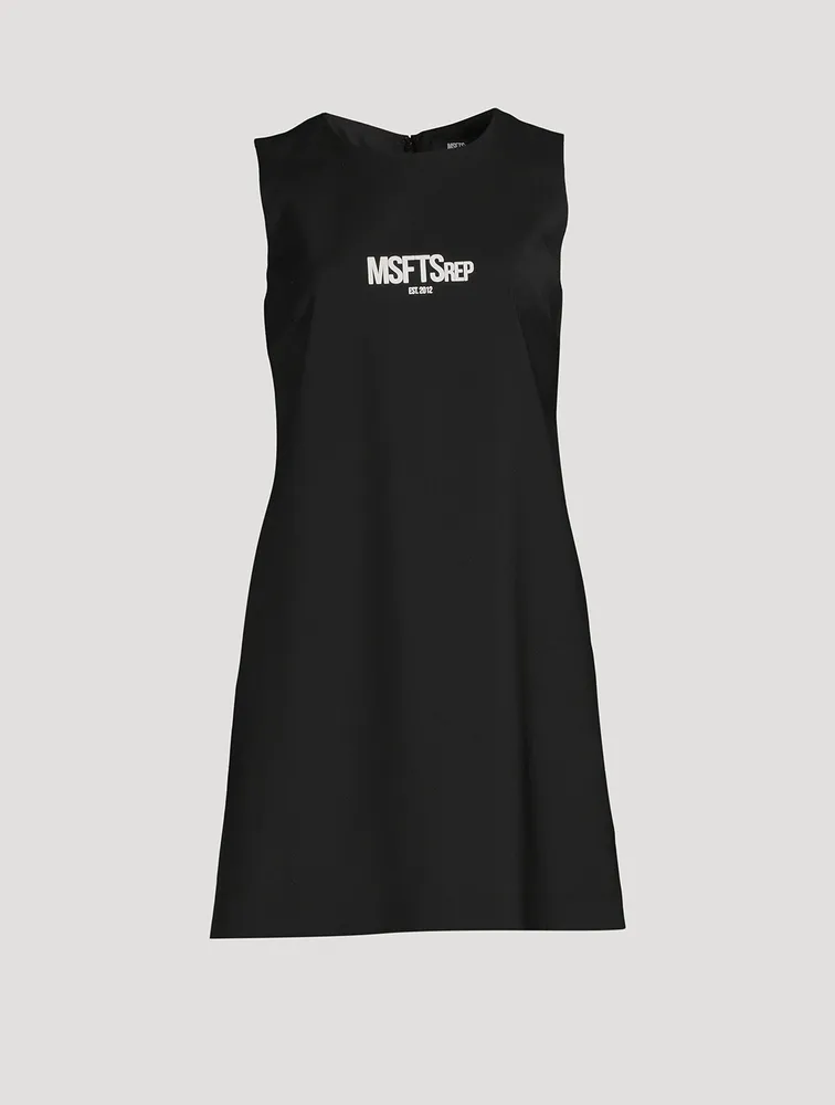 Logo Sleeveless Wool Mini Dress
