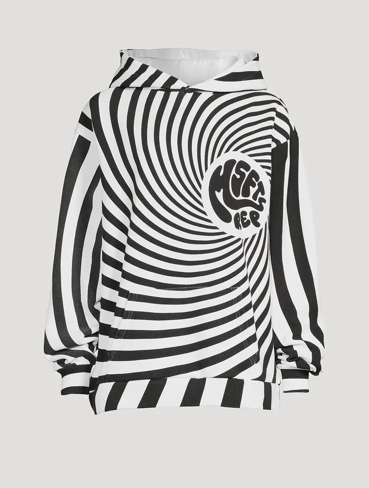 Cotton Hoodie Spiral Print