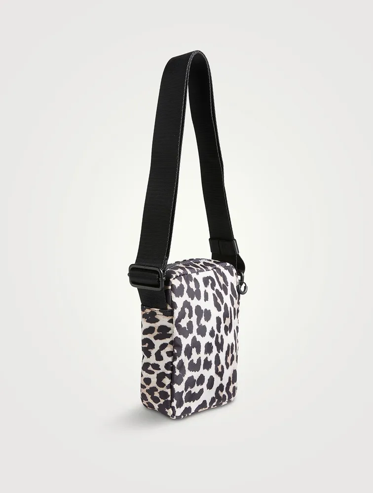 Festival Recycled Tech Fabric Crossbody Bag In Leopard Print