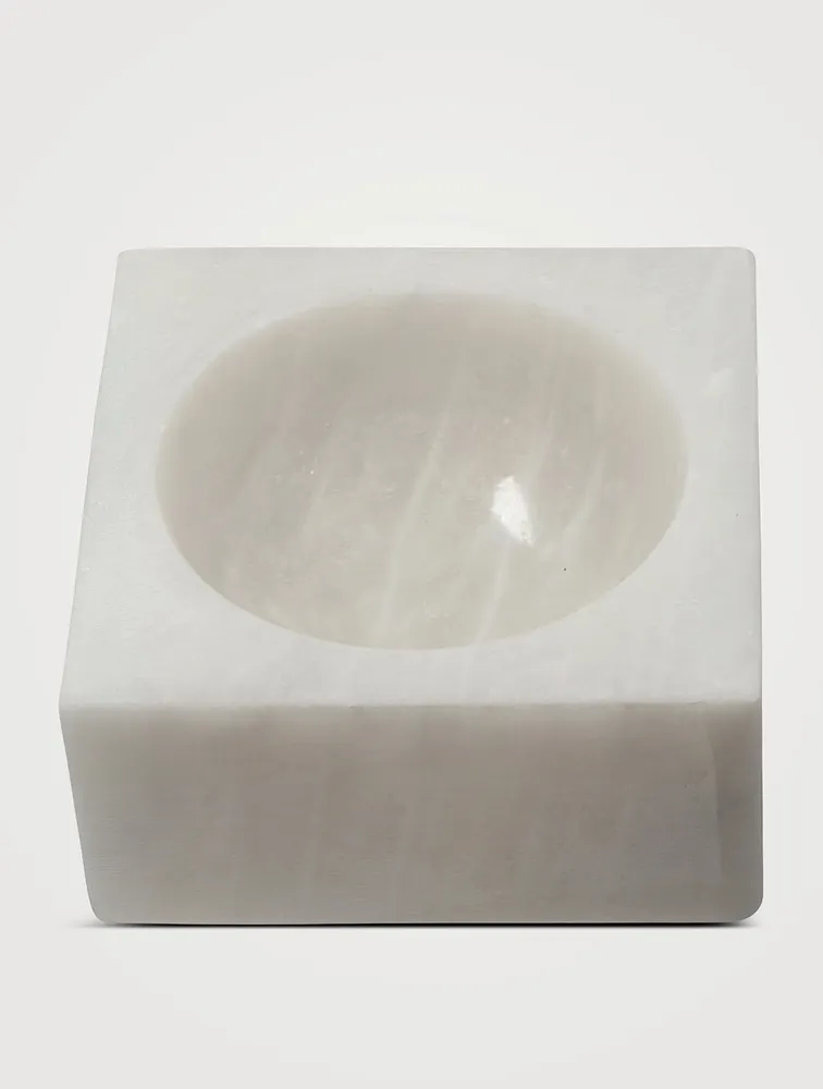White Marble Block Bowl