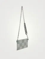 Crystal Mesh Crossbody Bag In Check Print