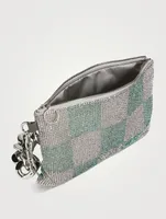 Crystal Mesh Crossbody Bag In Check Print